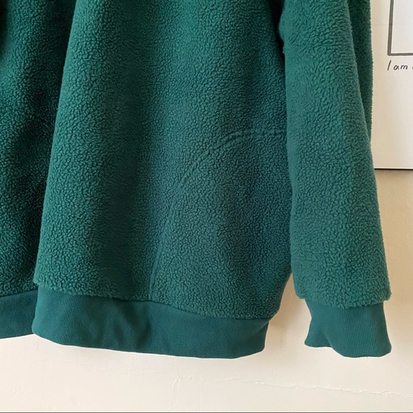 Ava & Viv Green Sherpa O-Ring Quarter Zip Pullover Sweatshirt 2X - Picture 4 of 8